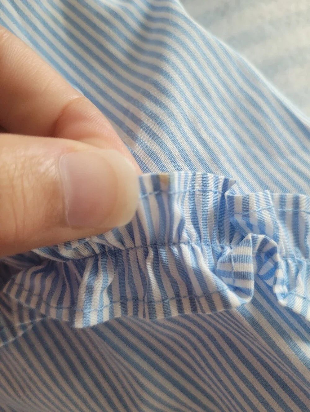 kate spade X Target Light Blue & White Striped Ruffle Shirt Dress - Picture 5 of 5